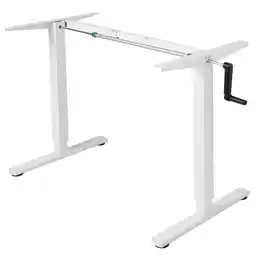 Walmart VIVO White Manual Height Adjustable Stand Up Desk Frame Crank System offer