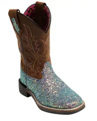 Walmart Shyanne Girls' Glitterama Western Boot Broad Square Toe Brown 3 D offer