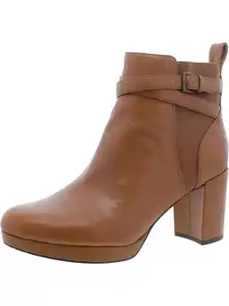 Walmart Vionic Womens Nella Leather Block Heel Ankle Boots offer