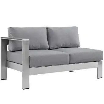 Walmart Afuera Living Modern Aluminum Outdoor Left Arm Loveseat in Gray/Silver offer