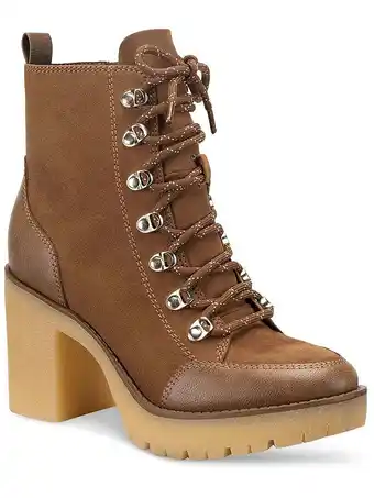 Walmart Sun + Stone Womens Lennonn Microsuede Ankle Combat & Lace-up Boots offer