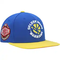 Walmart Men's Mitchell & Ness Royal Golden State Warriors Hardwood Classics Coast to Coast Fitted Hat offer