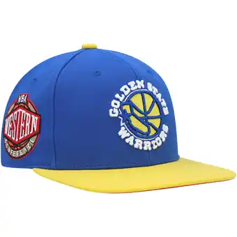 Walmart Men's Mitchell & Ness Royal Golden State Warriors Hardwood Classics Coast to Coast Fitted Hat offer