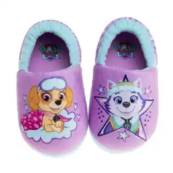 Walmart Nickelodeon Paw Patrol Everest and Skye Girls Dual Sizes Slippers - Purple, 7-8 offer