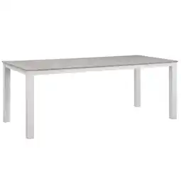 Walmart Hawthorne Collections Outdoor Dining Table in White and Light Gray offer