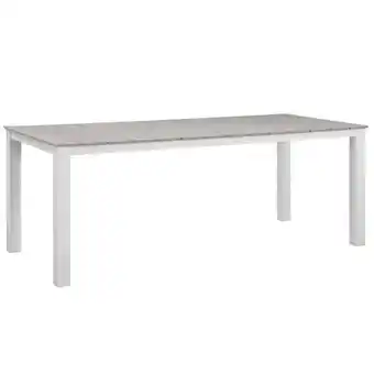 Walmart Hawthorne Collections Outdoor Dining Table in White and Light Gray offer