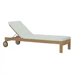 Walmart Pemberly Row Solid Teak Wood Outdoor Patio Chaise in Natural/White offer