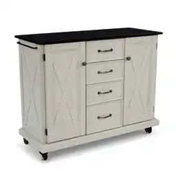 Walmart Homestyles Seaside Lodge Wood Kitchen Cart in Off White offer