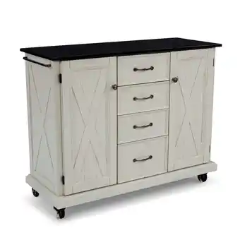 Walmart Homestyles Seaside Lodge Wood Kitchen Cart in Off White offer