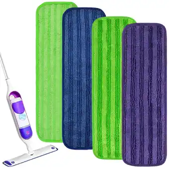 Walmart UUWENDA Adapts Powermop Microfiber Mop Cloth Replacement Pad Flat Mop Head Accessories offer