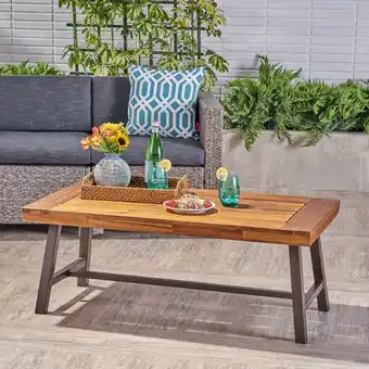 Walmart Outdoor Acacia Wood Coffee Table, Sandblast Finish offer