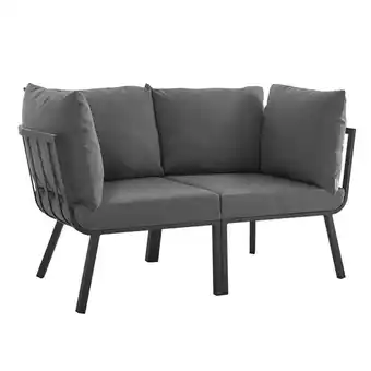 Walmart Afuera Living 2-Piece Modern Aluminum Patio Sectional Sofa in Gray/Charcoal offer