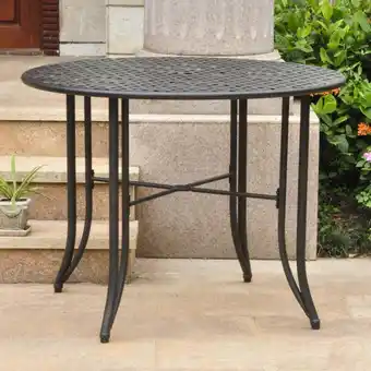 Walmart International Caravan Mandalay Iron Patio Dining Table in Black offer