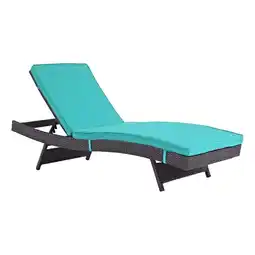 Walmart Pemberly Row Aluminum and Rattan Patio Chaise in Espresso/Turquoise offer