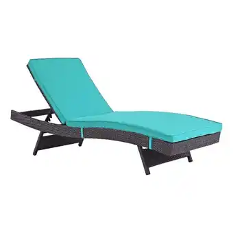 Walmart Pemberly Row Aluminum and Rattan Patio Chaise in Espresso/Turquoise offer