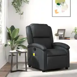 Walmart vidaXL Massage Recliner Chair Black Real Leather offer