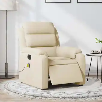 Walmart vidaXL Electric Massage Recliner Chair Cream Fabric offer