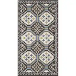 Walmart SAFAVIEH Veranda Medici Southwestern Indoor/Outdoor Area Rug, 2'7 x 5', Blue/Chocolate offer