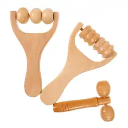 Walmart Wooden Roller Massager Set for Body, Face, and Feet offer