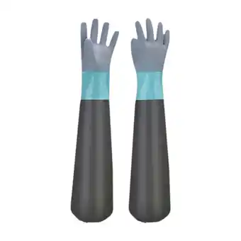 Walmart jicheng Long Sleeve Gloves Waterproof Rubber Gloves Cleaning Agriculture Pond Gloves offer