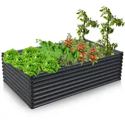 Walmart Costway 1 PC Galvanized Raised Garden Bed Outdoor Planter Box Firewood Rack Log Holder offer