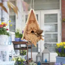 Walmart Outdoor Garden Simulation Birdhouse Wooden Bird Feeder Hanging Old Man's Bird House Feeder offer