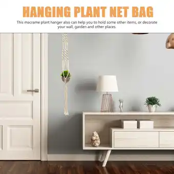 Walmart Baluue 4pcs Macrame Indoor Plant Hanger Decorative Planter Holder Indoor Hanging Planters Holder offer