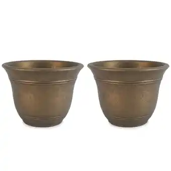 Walmart HC Companies Sierra 10 Inch Garden Planter Pot, Celtic Bronze (2 Pack) offer