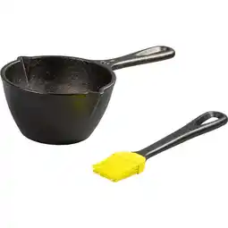 Walmart Lodge Cast Iron Seasoned Melting Pot and Silicone Brush offer