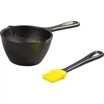 Walmart Lodge Cast Iron Seasoned Melting Pot and Silicone Brush offer