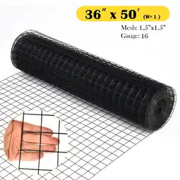 Walmart Costway Hardware Cloth 50 x 24in, Black Vinyl Coated Welded Wire Mesh with 1.5 Grid Rust Resistant offer