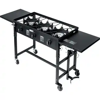 Walmart Barton 95538 3 Burner Portable 4 Wheel Stove Propane 87000BTU 4 Wheel Outdoor Camp Patio Cook offer