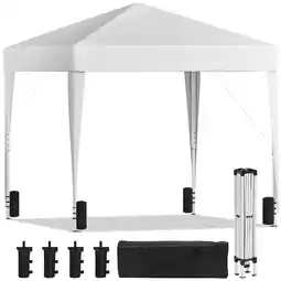 Walmart Fenbeli 10x10 Pop Up Canopy Tent with Sand Weight Bag, White offer