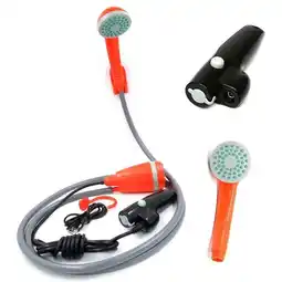 Walmart eYotto 6ft Outdoor Camping Portable Shower USB Chargeable Camp Shower Head Orange Hand Held Sprayer offer