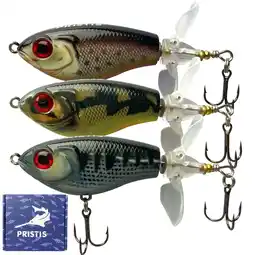 Walmart Pristis 3 Pcs Double-Blade Topwater Fishing Lures with Foldable Rotating Tail Ploppers Bass Pike offer