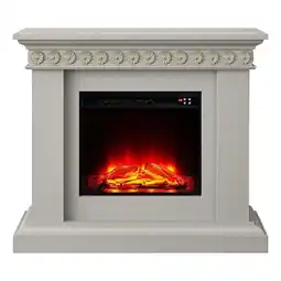 Walmart 46.5 Wide Electric Freestanding Fireplace w/ Realistic LED Flames - Off White offer