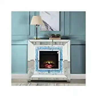 Walmart ACME Noralie Fireplace w/LED, Mirrored & Faux Diamonds offer