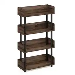 Walmart Furinno 22194WN Turn-N-Tube 4-Tier Toolless Freestanding Multipurposes Display Rack, Walnut offer