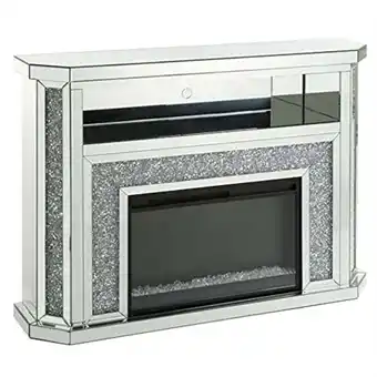 Walmart ACME Noralie Fireplace w/LED, Mirrored & Faux Diamonds offer