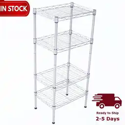 Walmart Clearance Sale! 4 Tier Shelf Adjustable Storage Shelf 350LBS Load Capacity Metal Storage Rack offer