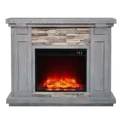 Walmart LIVILAND 48 Magnesium Oxide Freestanding Electric Fireplace - Gray offer