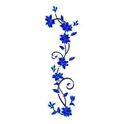 Walmart deevoka 4xVine Flowers 3D Wall Sticker home wall decor Removable Blue offer