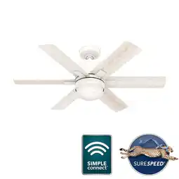 Walmart Hunter Radeon 44 Led Radeon 44 6 Blade Smart Led Indoor Ceiling Fan - White offer