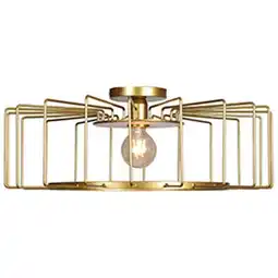 Walmart Access Lighting 23892Leddlp Wired 23 Wide Led Semi-Flush Drum Ceiling Fixture - Gold offer