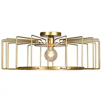 Walmart Access Lighting 23892Leddlp Wired 23 Wide Led Semi-Flush Drum Ceiling Fixture - Gold offer