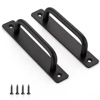 Walmart BAMILL 2Pcs Black Door Pull Handles Aluminium Alloy Sliding Pull Gate Shed Handles offer