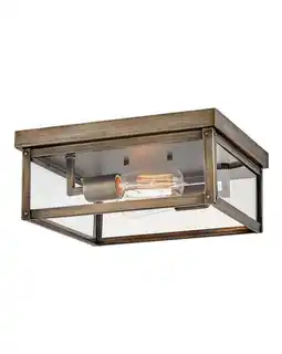 Walmart Hinkley Lighting 12193 Beckham 2 Light 12 Wide Outdoor Flush Mount Square Ceiling Fixture offer