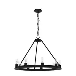 Walmart Hunter 30 inch Saddlewood Natural Iron 9 Light Chandelier Ceiling Light Fixture offer