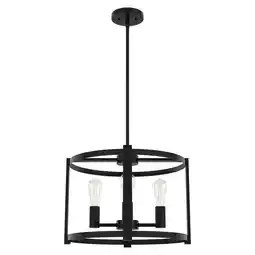 Walmart Hunter Astwood Matte Black 4 Light Chandelier Ceiling Light Fixture offer