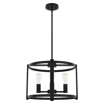 Walmart Hunter Astwood Matte Black 4 Light Chandelier Ceiling Light Fixture offer